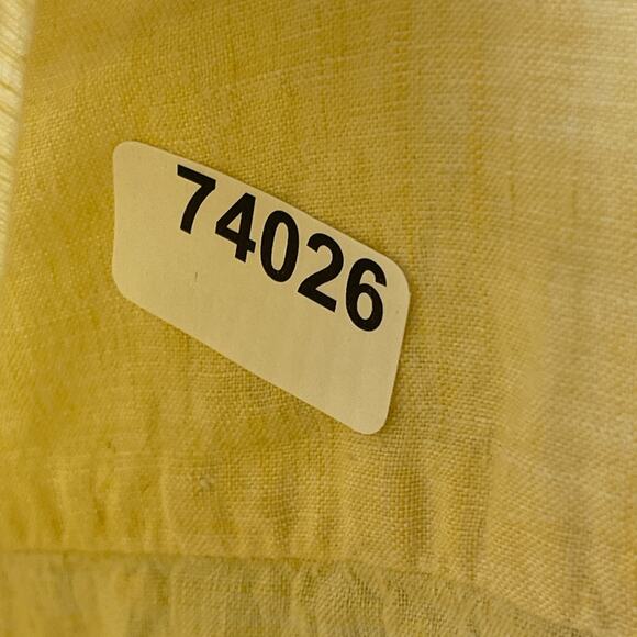 UNIQLO Shirt Mens L 100% Premium Linen Lightweight Button Up Long Sleeve Yellow - Picture 13 of 13